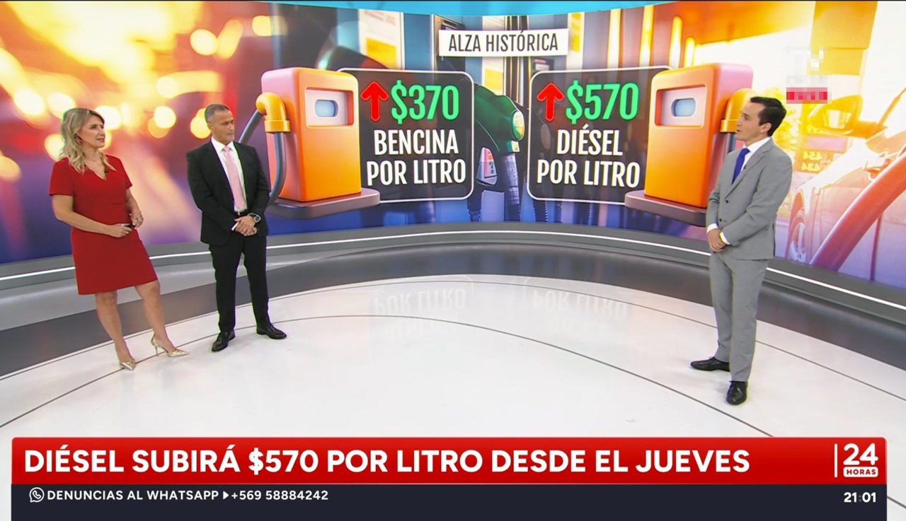 Alza histórica: bencina subirá $370 y diesel subirá $570